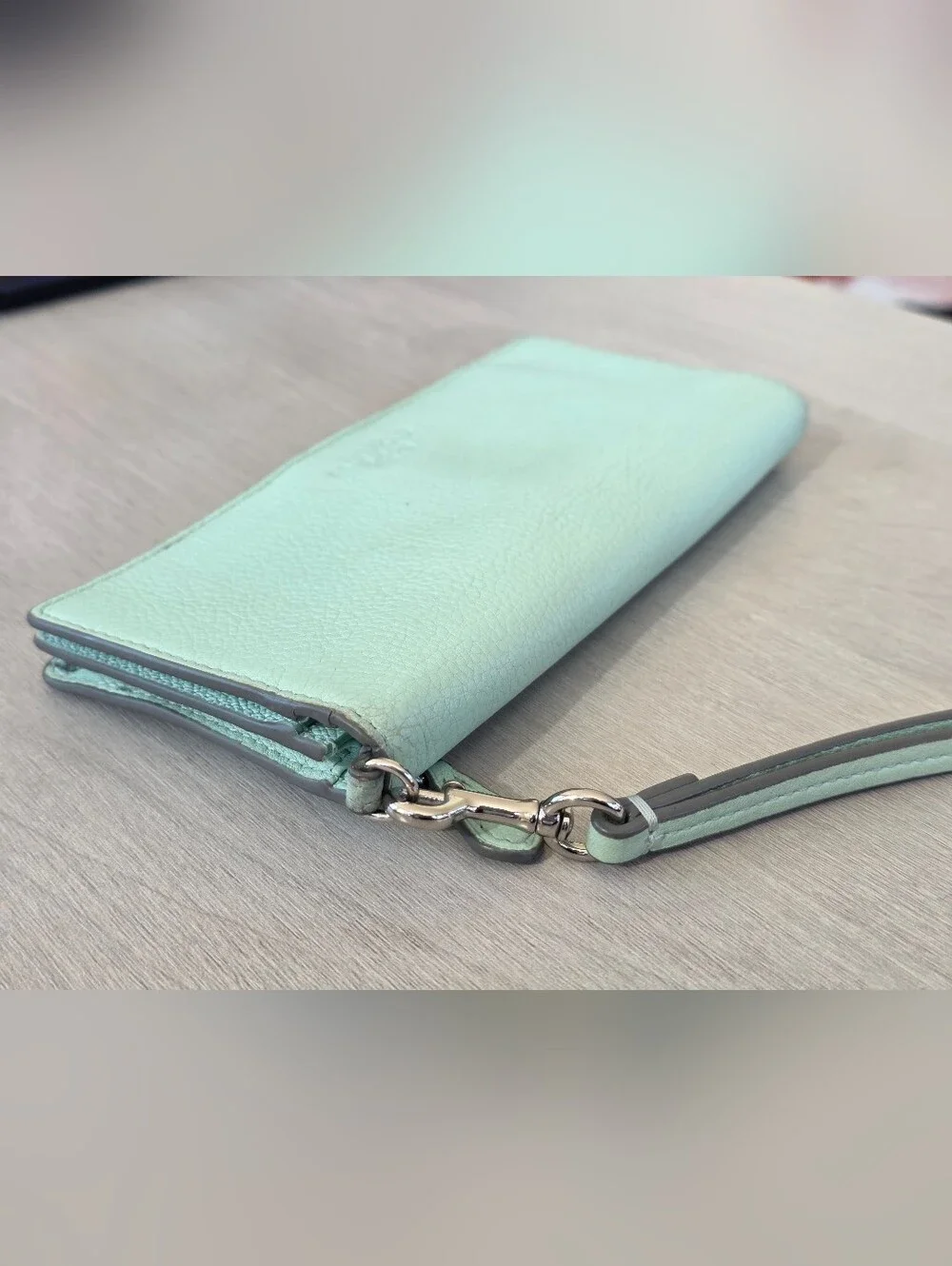 Coach Mint Leather Wristlet Wallet